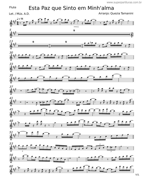 Partitura da música Esta Paz Que Sinto Em Minh`Alma – The Pack A.D.