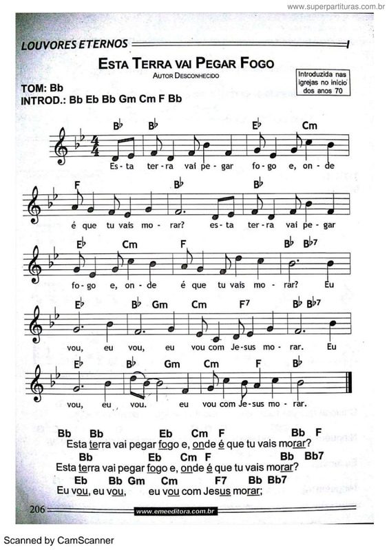 Partitura da música Esta Terra Vai Pegar Fogo