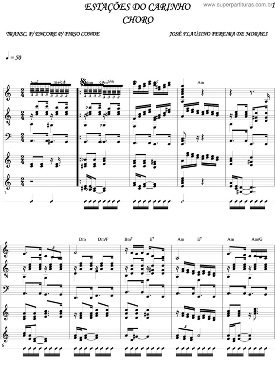 Partitura da música Estações Do Carinho v.2