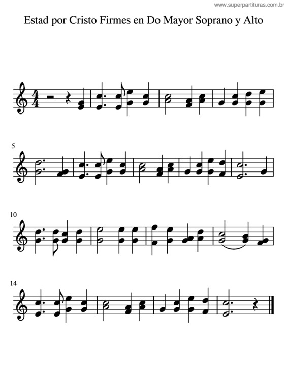 Partitura da música Estad Por Cristo Firmes En Do Mayor Soprano Y Alto