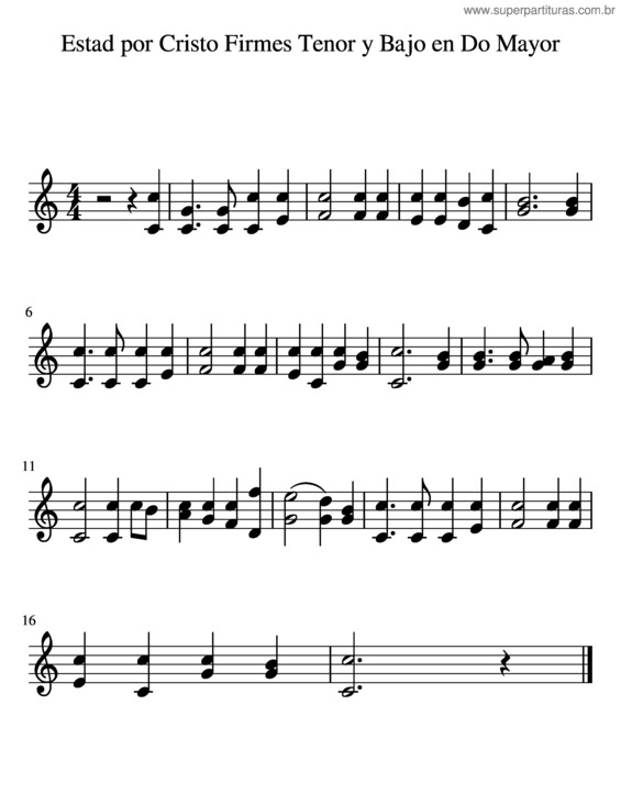 Partitura da música Estad Por Cristo Firmes Tenor Y Bajo En Do Mayor