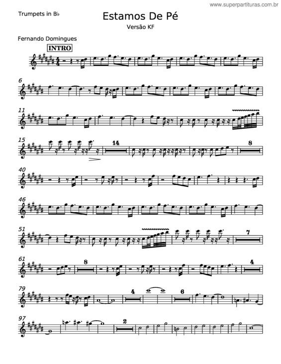 Partitura da música Estamos De Pé – Fernando Domingues v.2