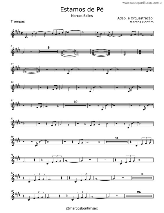 Partitura da música Estamos De Pé – Marcus Salles v.2