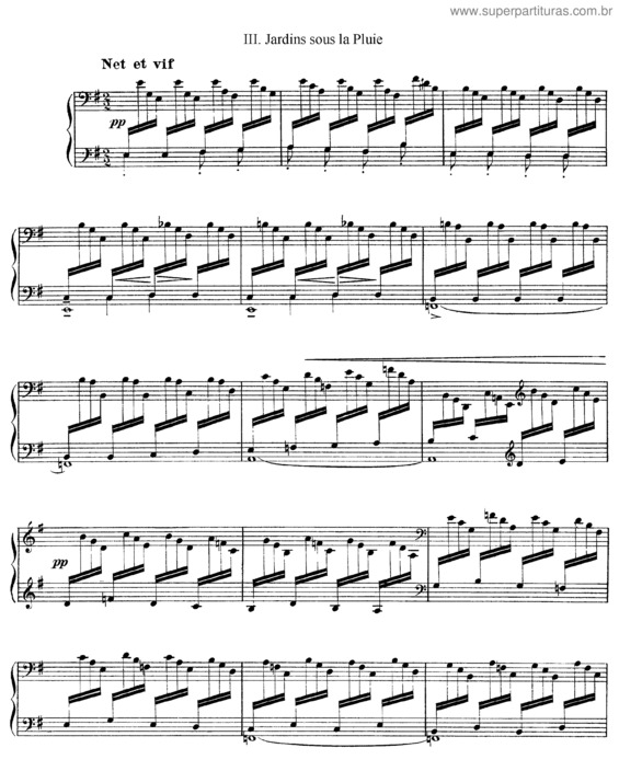 Partitura da música Estampes