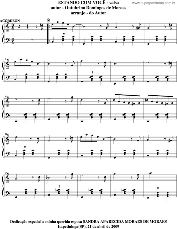 Partitura da música Estando Com Você v.2