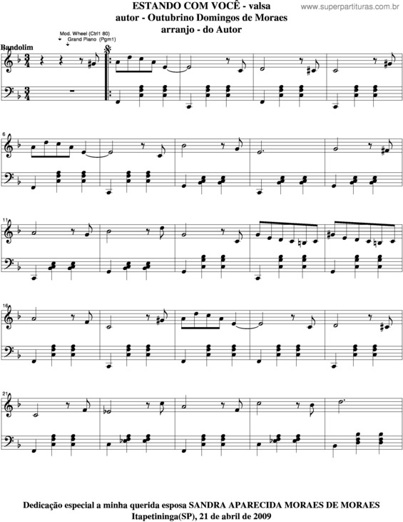 Partitura da música Estando Com Você v.4