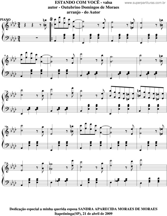 Partitura da música Estando Com Você v.5