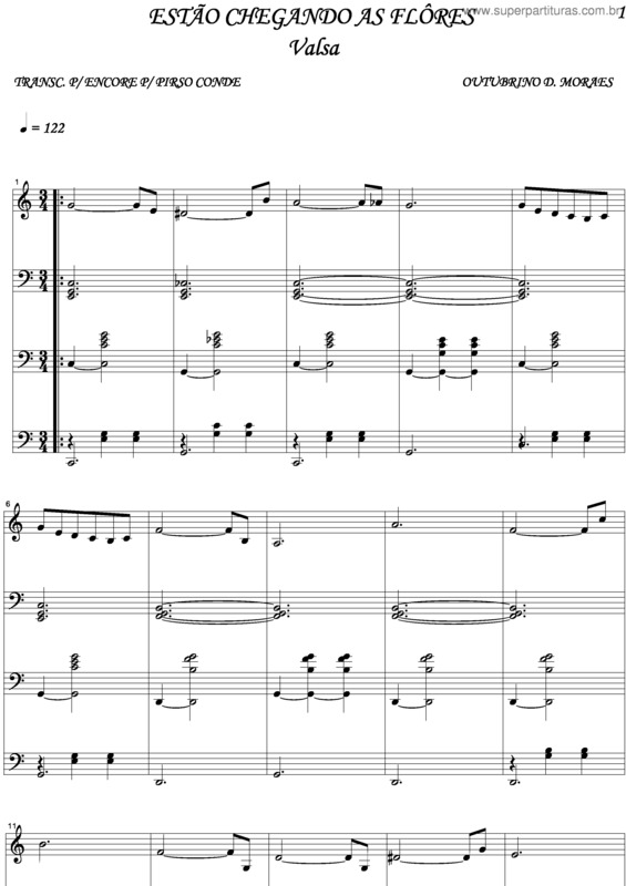 Partitura da música Estão Chegando As Flôres v.2