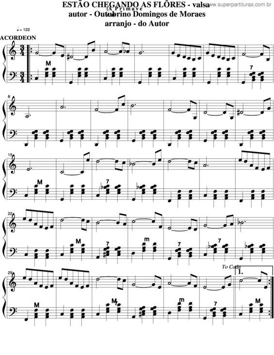 Partitura da música Estão Chegando As Flôres v.3