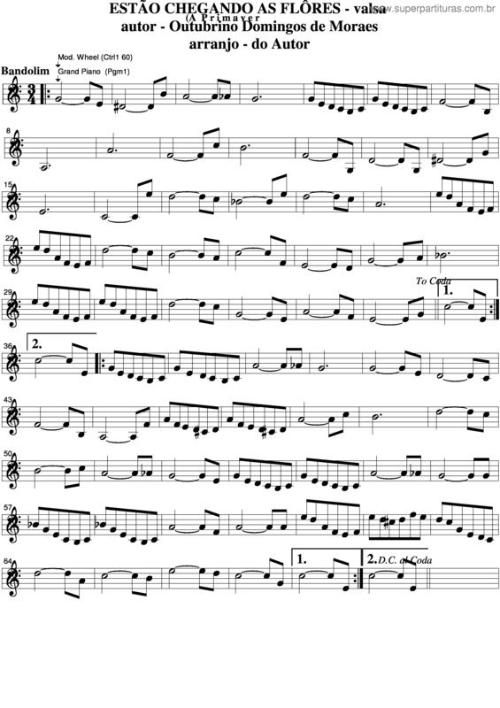 Partitura da música Estão Chegando As Flôres v.4