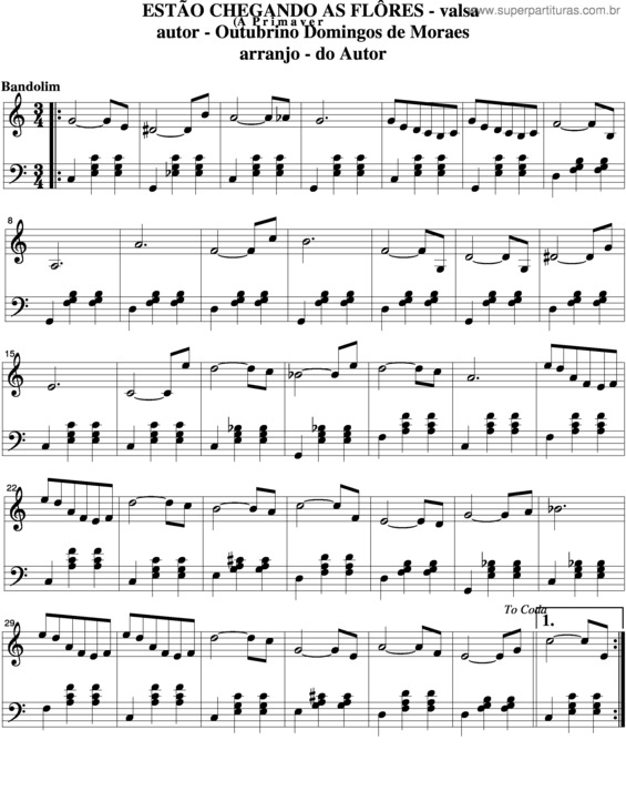 Partitura da música Estão Chegando As Flôres v.5