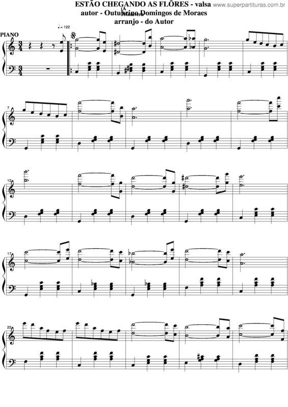 Partitura da música Estão Chegando As Flôres v.6