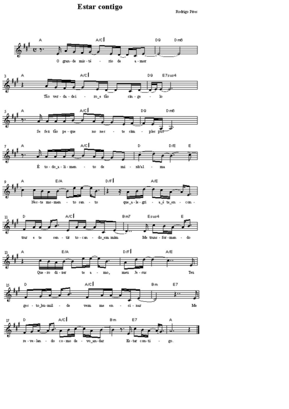 Partitura da música Estar Contigo