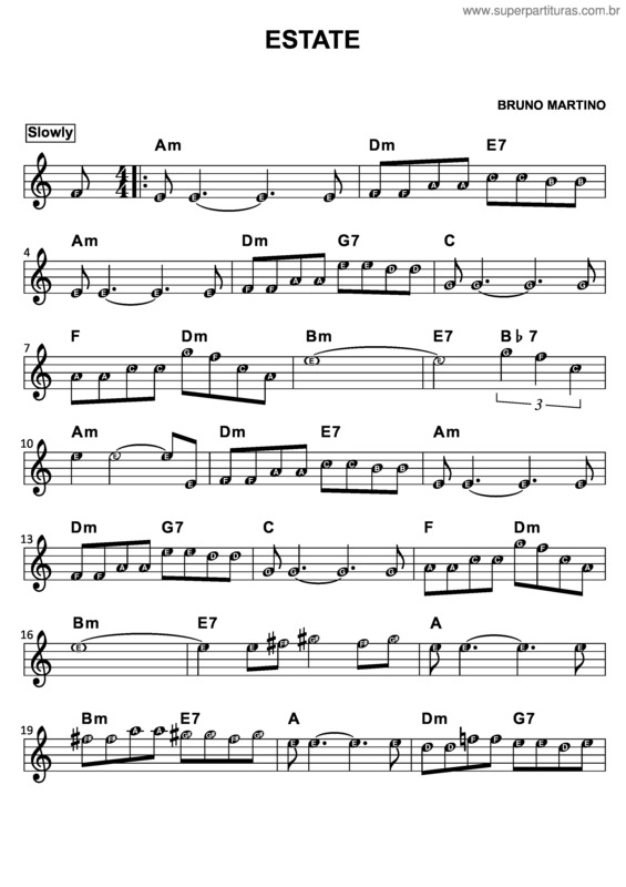 Partitura da música Estate v.7