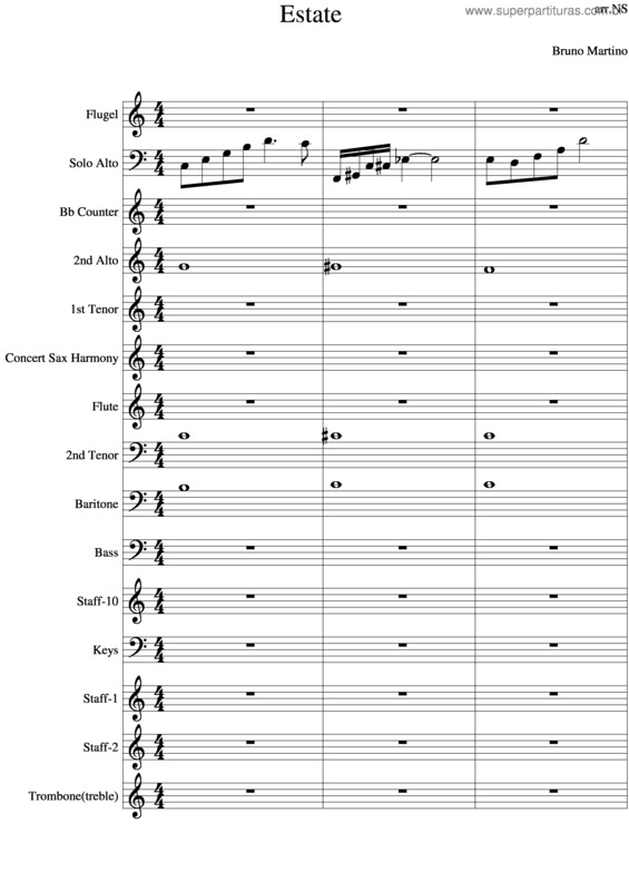 Partitura da música Estate