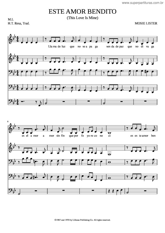 Partitura da música Este Amor Bendito v.2