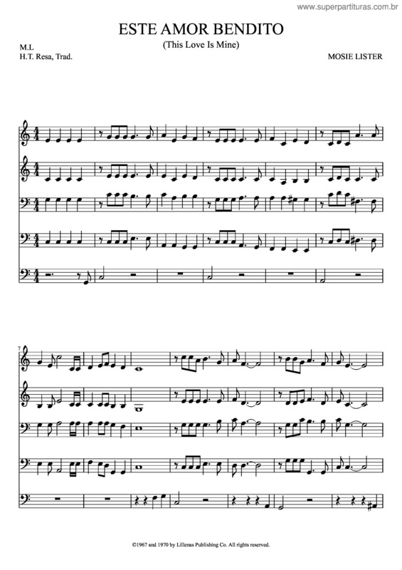 Partitura da música Este Amor Bendito