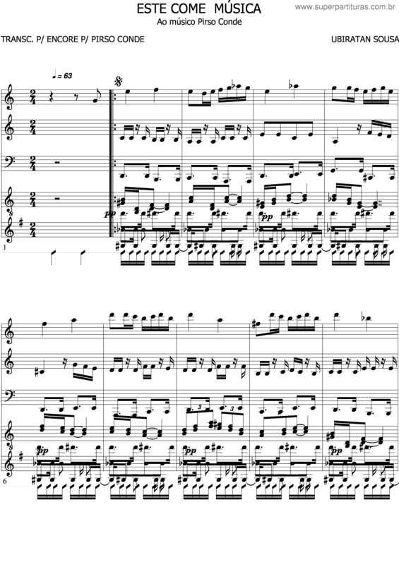 Partitura da música Este Come Música v.2