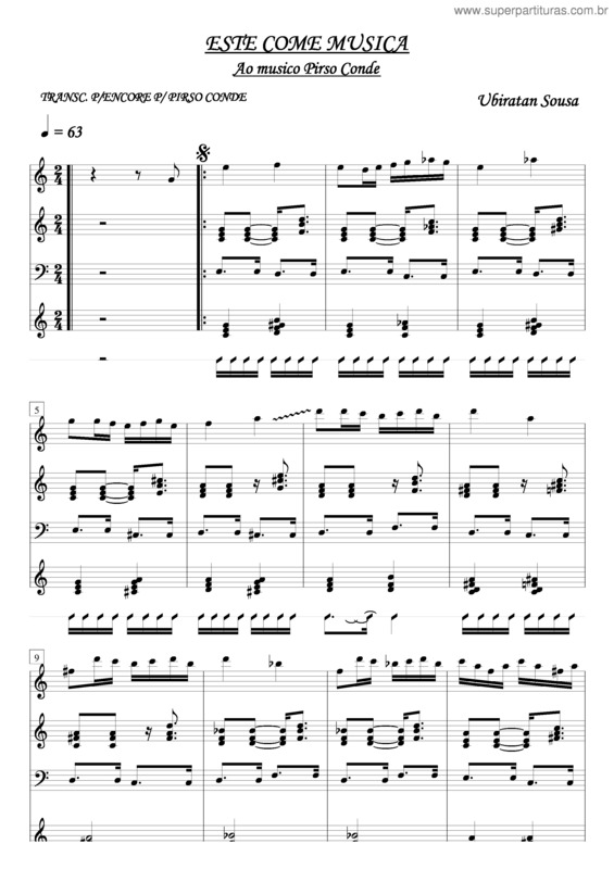 Partitura da música Este Come Música v.3