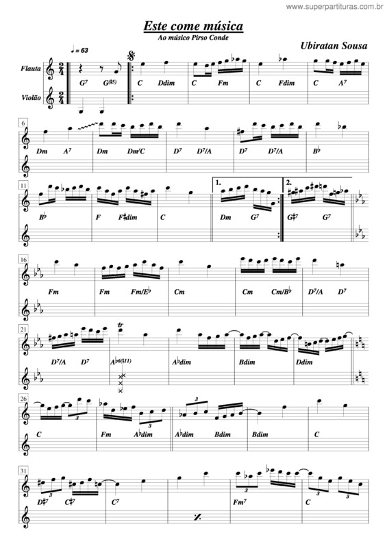 Partitura da música Este Come Música