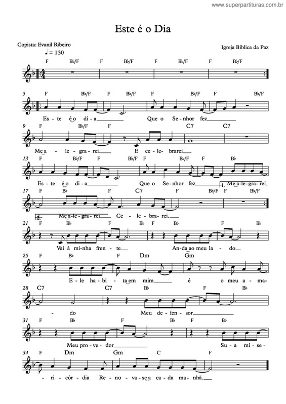 Partitura da música Este É O Dia v.2