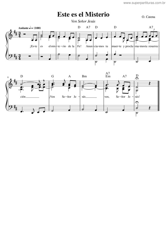 Partitura da música Éste Es El Misterio