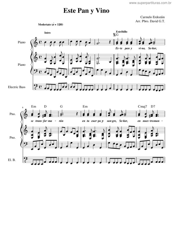 Partitura da música Este Pan Y Vino