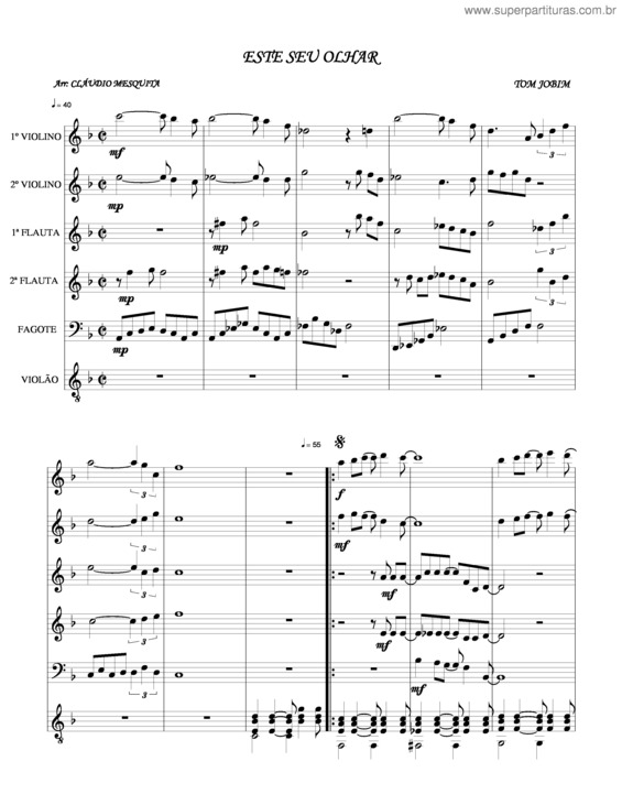 Partitura da música Este Seu Olhar v.3