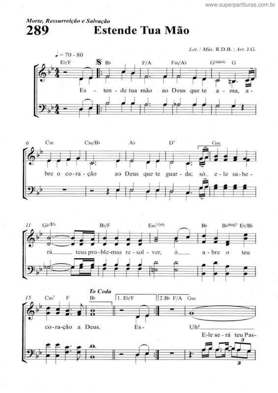 Partitura da música Estende Tua Mão