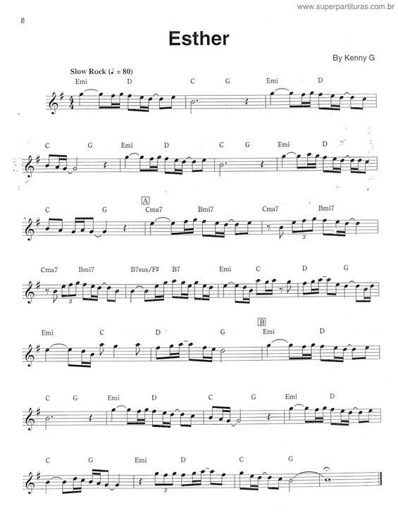 Partitura da música Esther