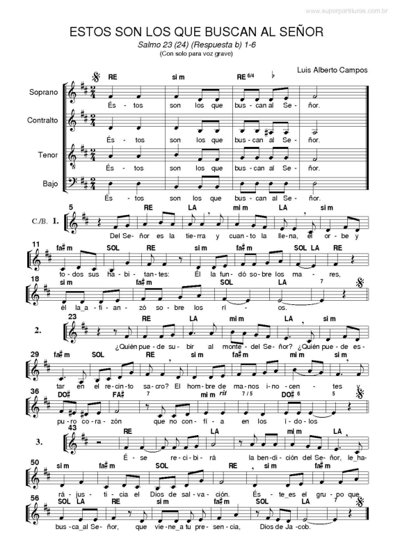 Partitura da música Estos Son Los que Buscan al Senor v.2