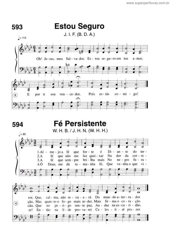 Partitura da música Estou Seguro E Fé Persistente