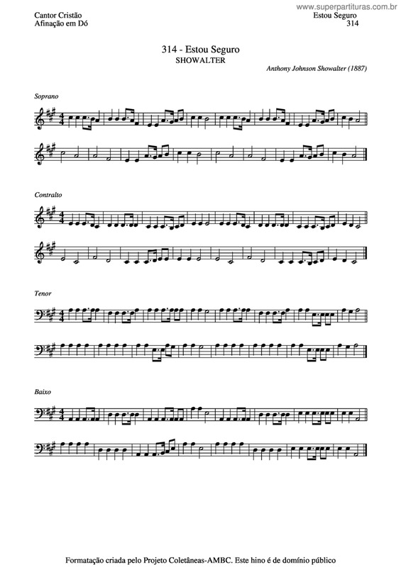 Partitura da música Estou Seguro v.3