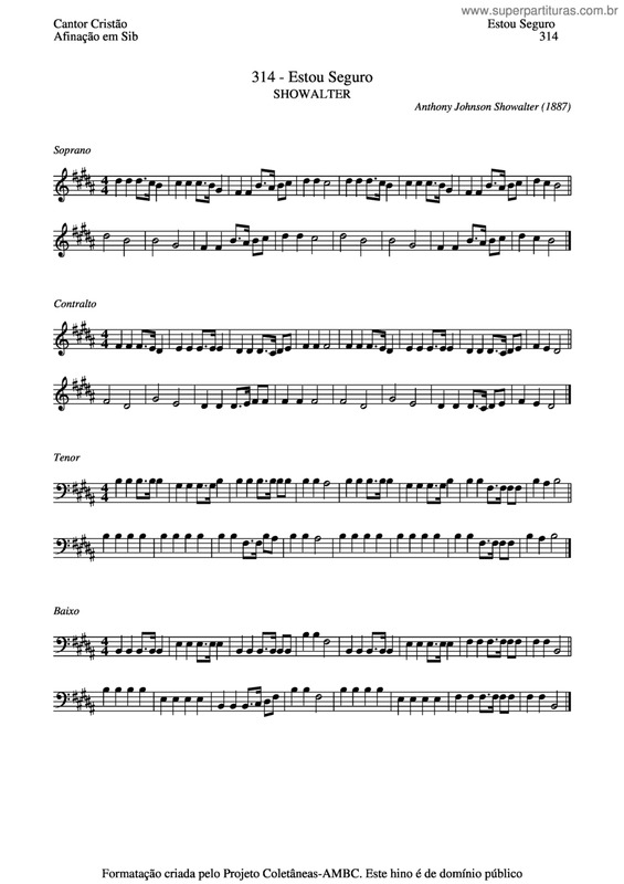 Partitura da música Estou Seguro v.4