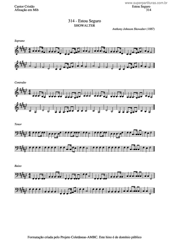 Partitura da música Estou Seguro v.5