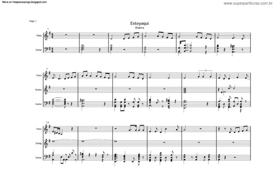 Partitura da música Estoyaqui