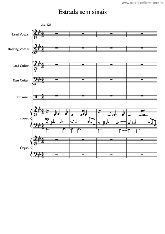 Partitura da música Estrada Sem Sinais