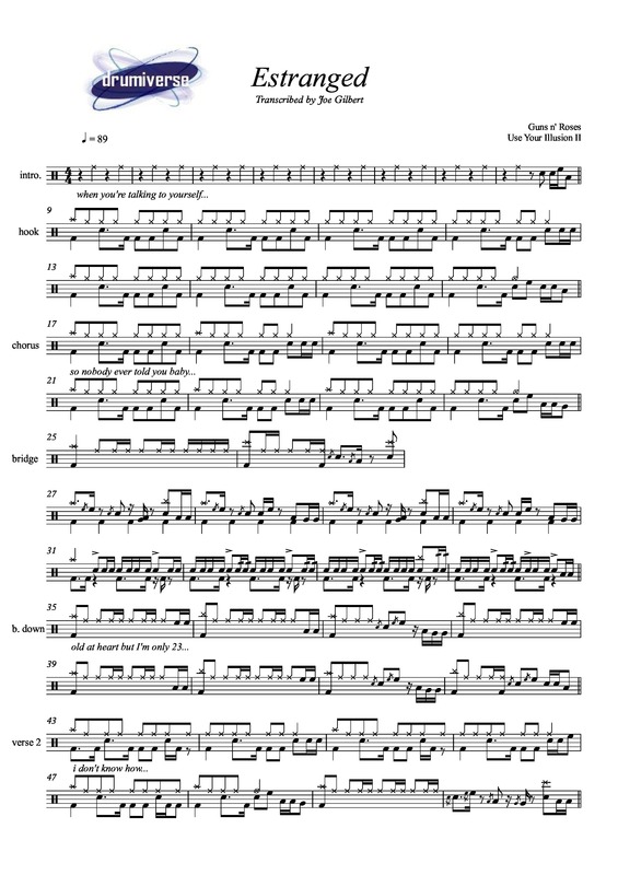 Partitura da música Estranged v.4