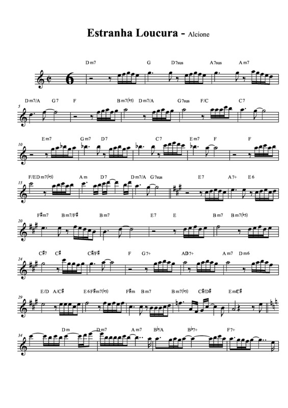 Partitura da música Estranha Loucura v.4