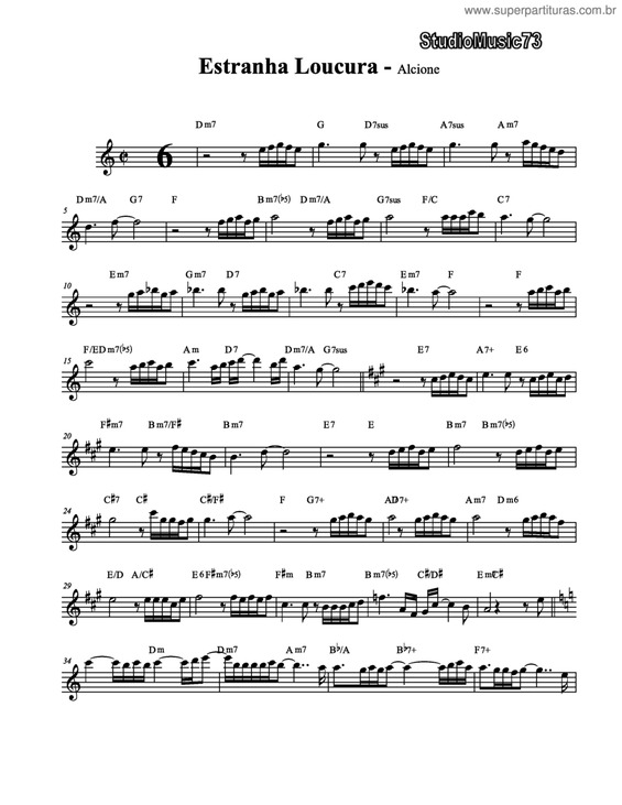 Partitura da música Estranha Loucura