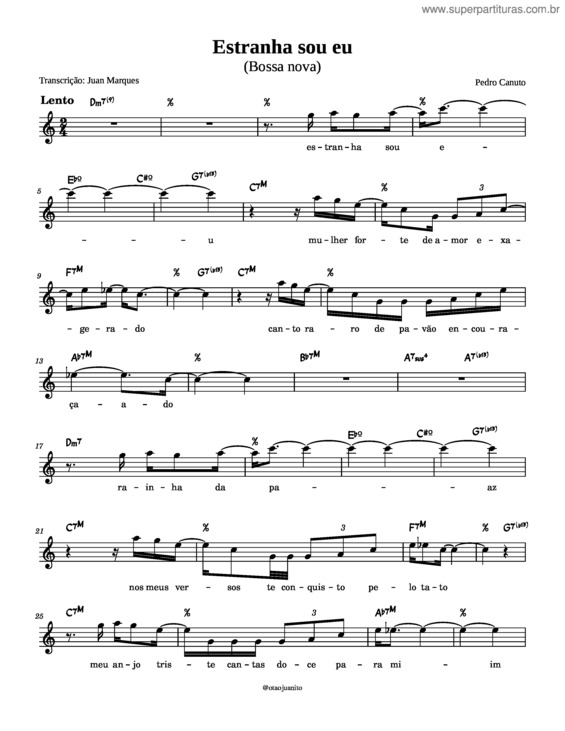 Partitura da música Estranha Sou Eu