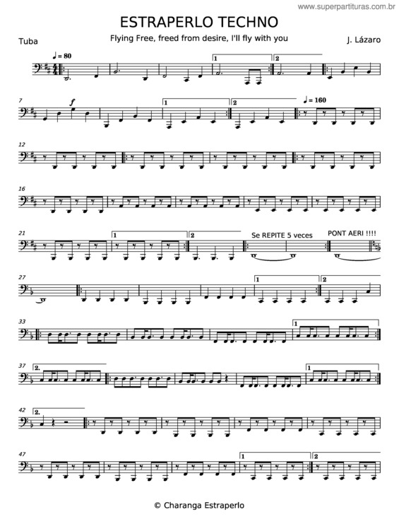 Partitura da música Estraperlo Techno – J. Lázaro