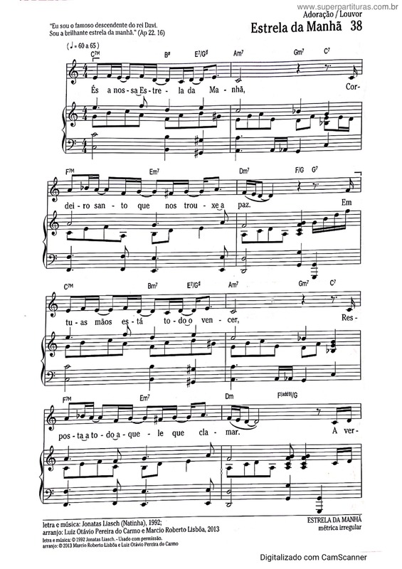 Partitura da música Estrela Da Manhã v.6