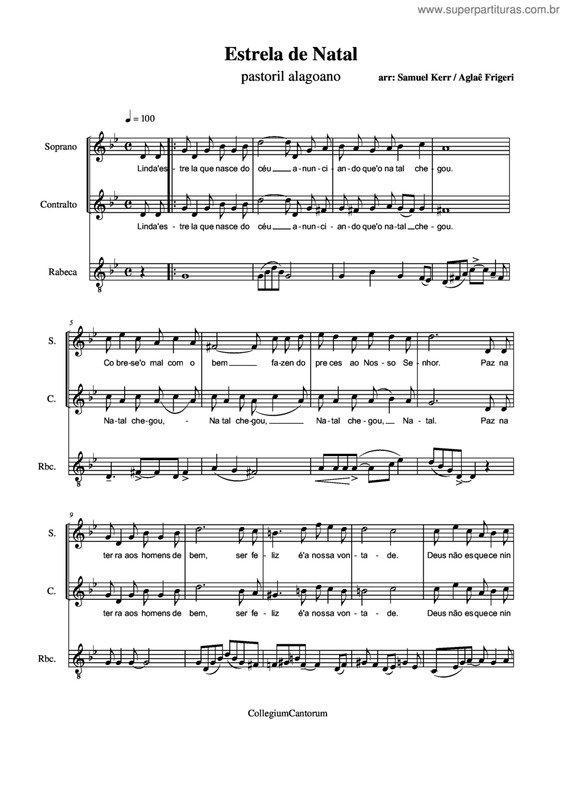 Partitura da música Estrela de Natal