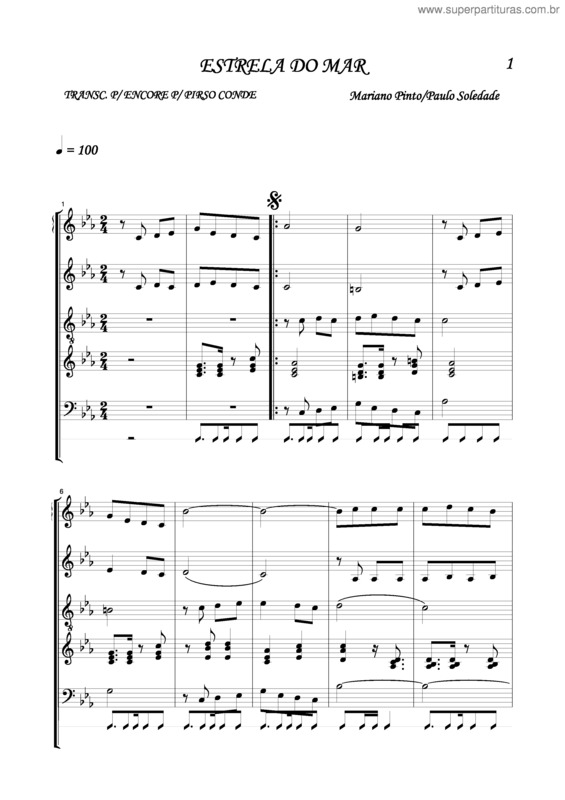 Partitura da música Estrela Do Mar v.2