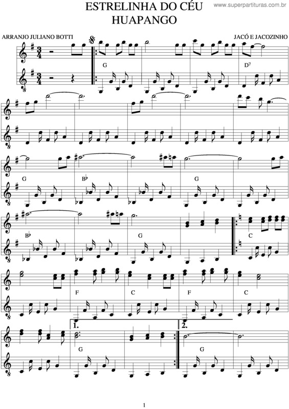 Partitura da música Estrelinha Do Céu