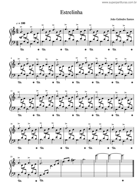 Partitura da música Estrelinha v.4