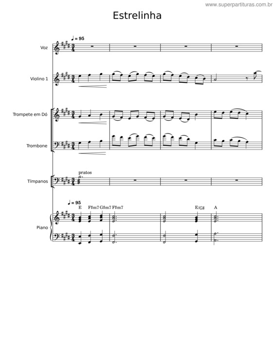 Partitura da música Estrelinha v.5