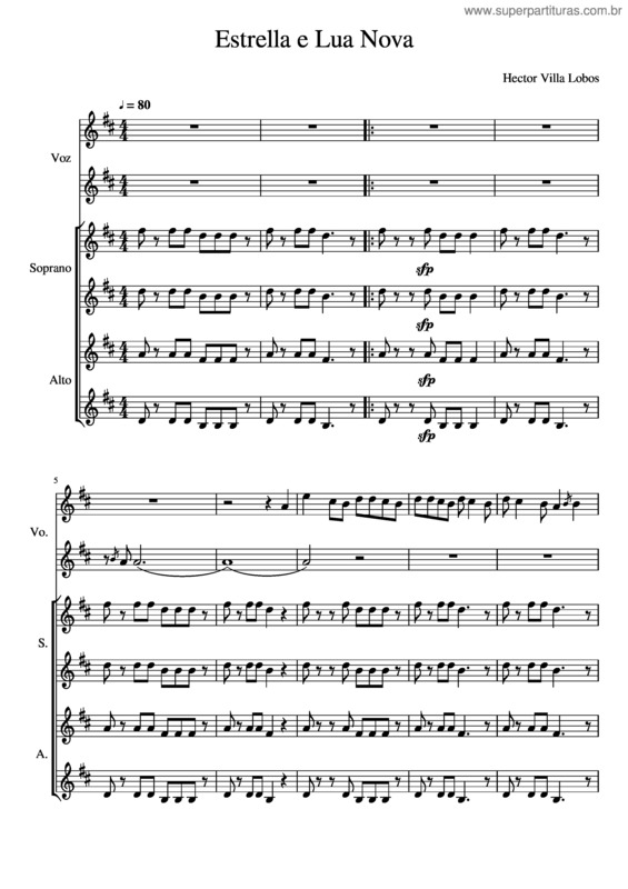 Partitura da música Estrella E Lua Nova
