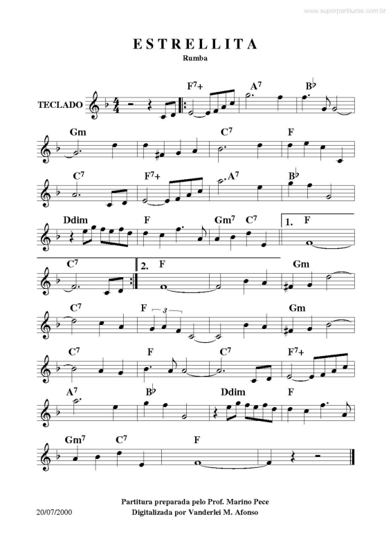 Partitura da música Estrellitas